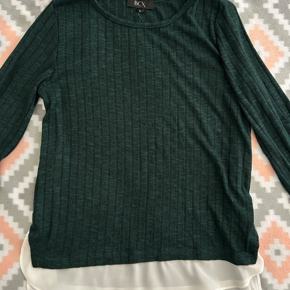 BCX Women's Dark Green Textured Blouse - Picture 1 of 4